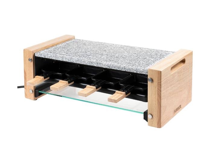 FURBER Raclette Raclette-Grill 8P Holz/Stein , grau, Raclettes, Raclette