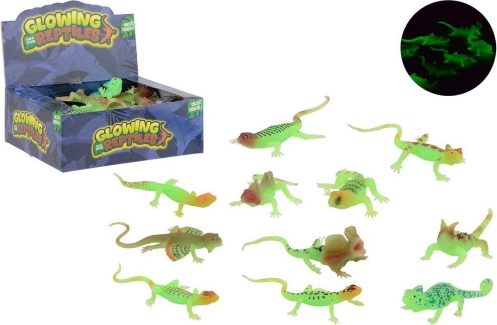 Johntoy Lichtgevende Speelgoedreptielen Set van 24 in verschillende kleuren