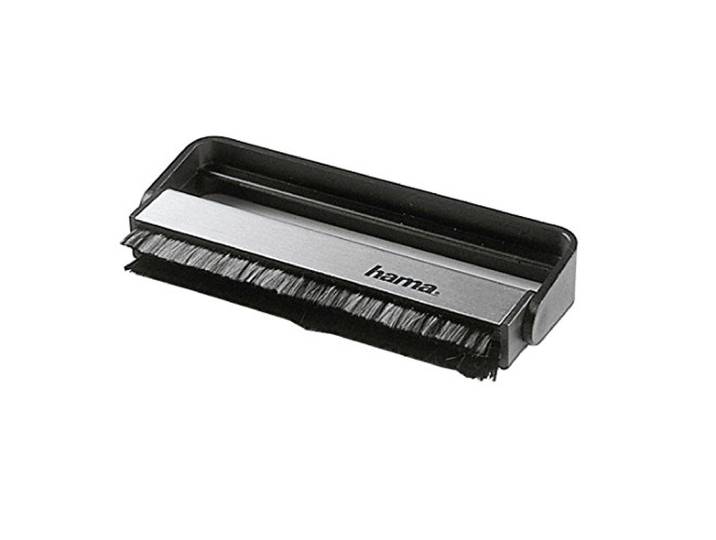 Hama Brosse (en Fibre de Carbone\, pour Le Nettoyage des disques\, vinyles) Noir/Argent