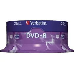 Verbatim DVD+R 43500 16x 4,7GB 120Min. Spindel 25 St./Pack.