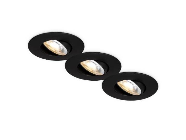 BRILONER - 3er Set LED Einbaustrahler, Dimmbar, CCT, IP23, 90mm, Schwarz