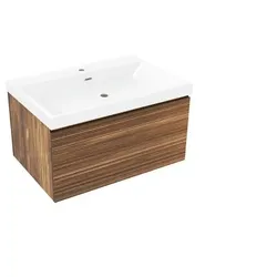 Naturel Elsa Waschtisch mit Unterschrank 79x35x45,5 cm Ebenholz matt ELSA80EBU4
