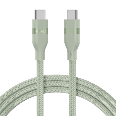 Anker USB-C to USB-C Cable (3 ft / 6 ft, 240W, Upcycled-Braided) 6 ft / Sprout Green