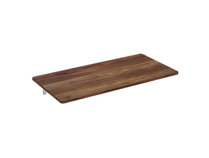 ComfortXL Wandregal De-37385 114 cm wandmontiert mit Klappmechanik Weiß, Walnussfarben, 56x18.5x114 cm, Wohnzimmer, Regale, Wandboards