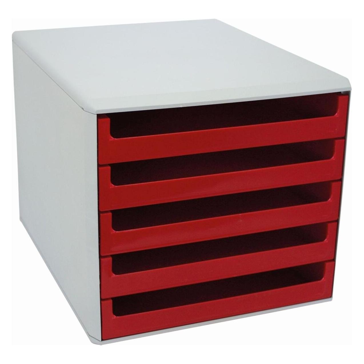 Metzger&Mendle M&M Schubladenbox rot DIN A4 mit 5 Schubladen (A4) (30050906)