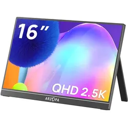 Arzopa Z1RC (2560 x 1600 Pixel, 16"), Monitor, Schwarz
