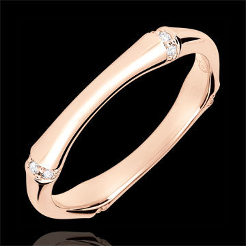 Edenly Ring Heiliger Urwald - Diamantenvielfalt 3 mm - 9 Karat Rotgold