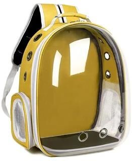 Uplift Essentials Space Capsule Transparent Breathable Pet Backpack yellow