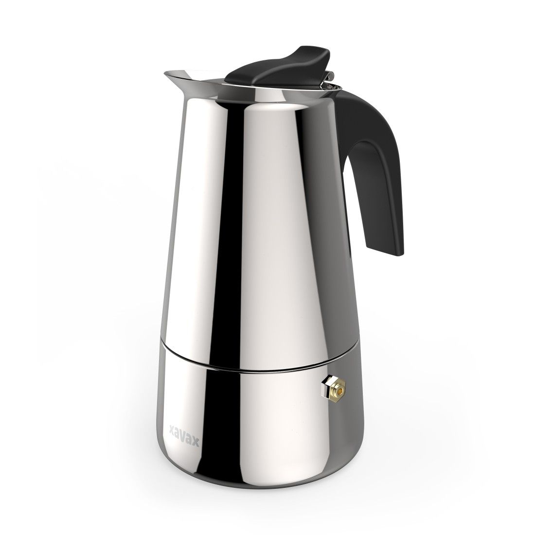 Xavax 111274 Espressokocher 4 Tassen Filterkaffeemaschine (Schwarz, Edelstahl) 00111274