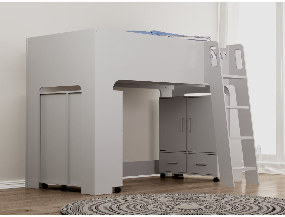 Isabelle & Max Webrook 90 X 190cm Mid Sleepers with Storage Included Grey