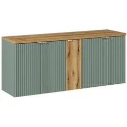 WASCHTISCHUNTERSCHRANK 140cm Jade Grün und Holz