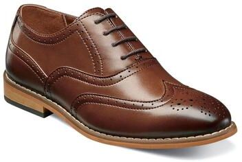 Stacy Adams Dunbar - Boys 7 Youth Brown Oxford Shoes Medium