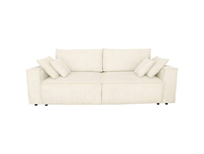 Carryhome Schlafsofa, Creme, Kunststoff, 2-Sitzer, Füllung: Silikon,Silikon,Silikon, 240x89x100 cm, Liegefunktion, Schlafen auf Sitzhöhe, Rücken echt, Wohnzimmer, Sofas & Couches, Schlafsofas, Schlafsofas mit Bettkasten