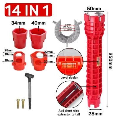 Uplift Picks 14 In 1 Faucet Sink Wrench Plumbing Repair And Installation Tool Kit 14 In 1