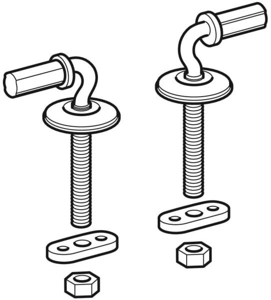 Geberit Scharnier-Set 598015000 Befestigung von unten, für WC-Sitz