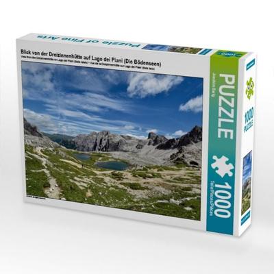 Blick von der Dreizinnenhütte auf Lago dei Piani (Die Bödenseen) (Puzzle)