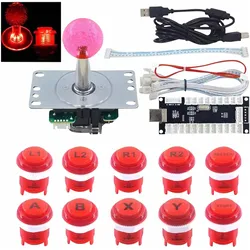 NoName LED backlit arcade buttons and joystick kit - RED (Raspberry Pi 3), Rot