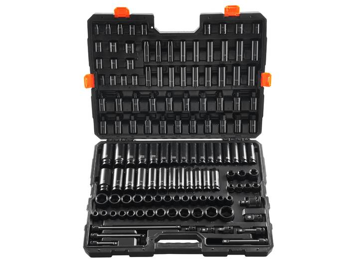 Jeu de douilles à chocs SucceBuy, douilles SAE et métriques, en acier allié Cr-Mo pour la réparation automobile, construction robuste, avec coffret de rangement