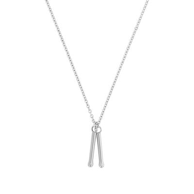 Kette mit Anhänger AMOR "Scorpions by Amor, Schlagzeugstöcke/Drumssticks Design", silber (silberfarben), Halsketten, Herren, Silber 925 (Sterlingsilber), L: 50 B: 2mm, B:2mm