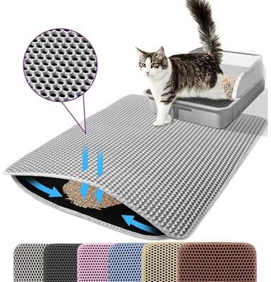 Inspired Living CleanPaws Double Layer Cat Litter Mat gray 45x60cm