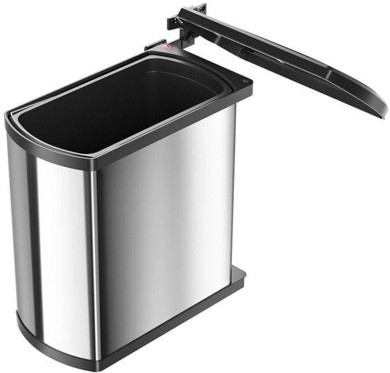 Hailo Inbouw Afvalbak met Automatisch Zwenkdeksel, 18 Liter, Zwart