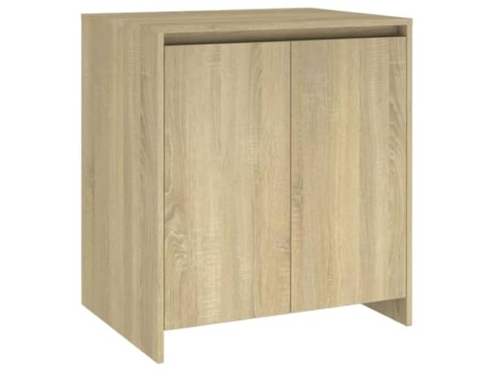 Fisinber Sideboard Sonoma-Eiche Beistellschrank Kommode 70x41x75 cm Kompakter Schrank aus Holzwerkstoff mit 2 Türen für Wohnzimmer und Flur, bietet viel Platz für Dekoration und Bücher.