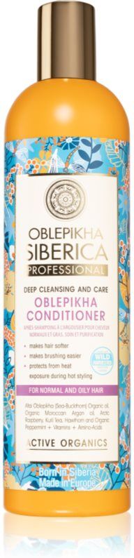 Natura Siberica Oblepikha (Sea-Buckthorn) après-shampoing nettoyant en profondeur pour cheveux normaux à gras 400 ml