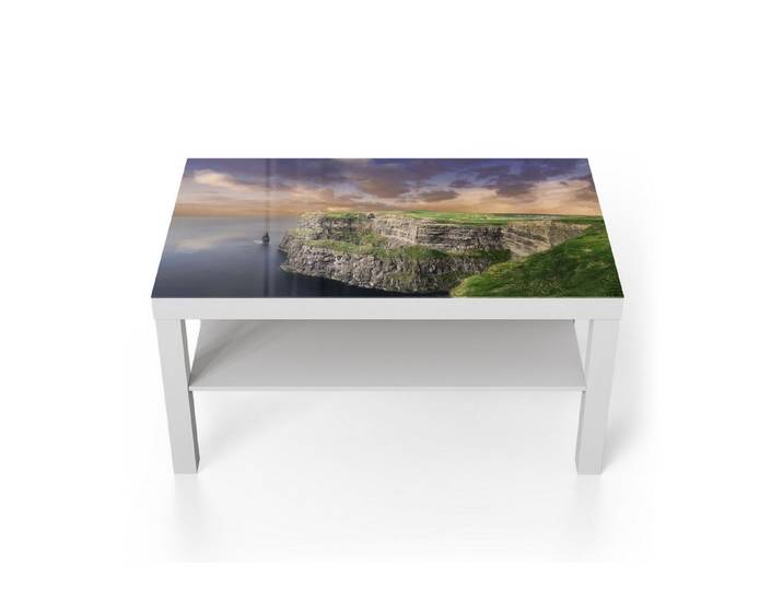 DEQORI Couchtisch 'Magie der Moher-Klippen', Glas Beistelltisch Glastisch modern