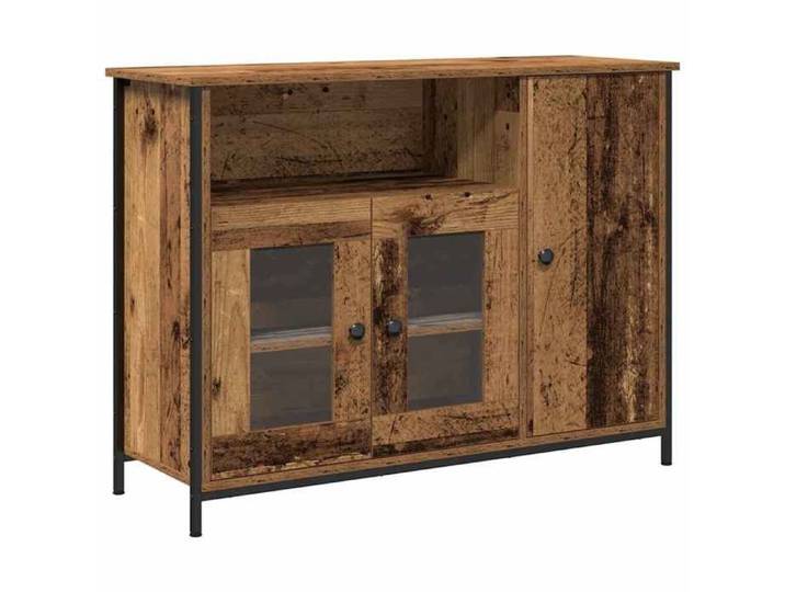 Remise Enfilade de rangement - Brun - Buffet bas bahut vaisselier - Bois ancien - 100x35x75cm_hmq68m