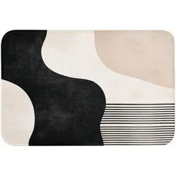 WC-VORLEGER Abstrakt - Japandi - Beige - Modern Toilettenteppich 90x60 cm