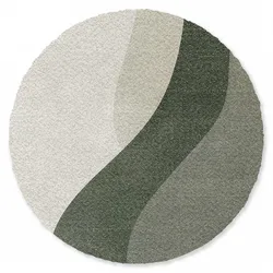 FUSSMATTE Japandi - Grün - Abstrakt - Modern Schmutzfänger 120x120 cm