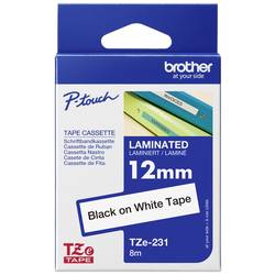 Etiketten Brother TZe TZe-231 PET Bandfarbe: Weiß Schriftfarbe:Schwarz 12 mm 8 m TZE231