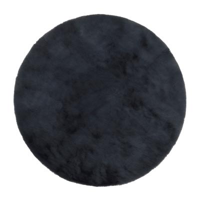 Hochflor-Teppich OCI DIE TEPPICHMARKE "ROCKY SOFT, Fell Haptik", grau (dunkelgrau), H:35mm Ø:160cm, Polyester, Teppiche, Kunstfell, weich, kuschelig, maschinell gewebt, Kaninchen Haptik