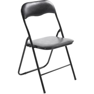 CLP Klappstuhl Felix, 151140551, schwarz, aus Metall, gepolstert, Kunstlederbezug, bis 115kg