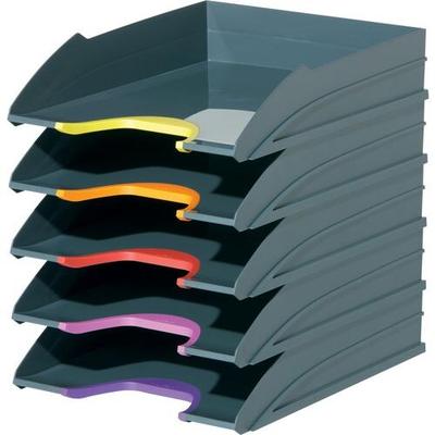 DURABLE Varicolor Briefablage-Set Polystyrol Stapelbar DIN A4 Farbig sortiert 5 Stück