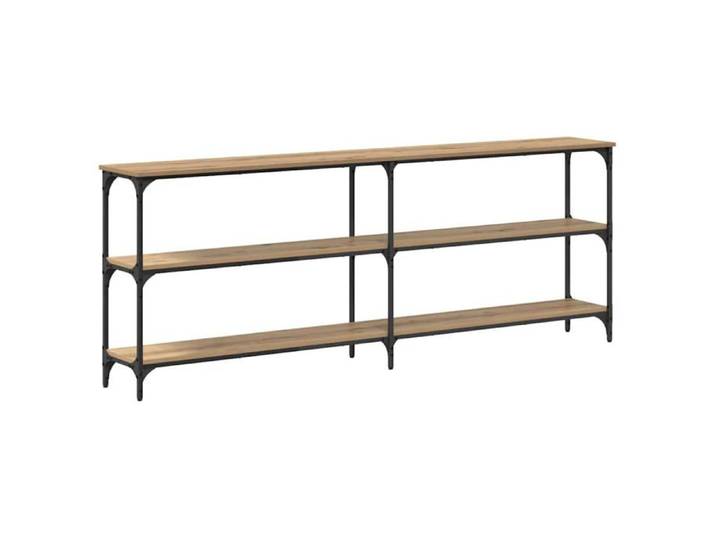 Table console en chêne artisanal - - 200x29x75 cm - Bois d'Acacia massif - Style moderne - Industriel