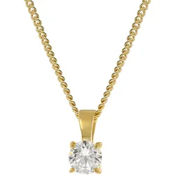 GLIZZ GL1070-45 Lab Grown Diamant-Anhänger 0,50 ct Gelbgold an Silberkette, 45 cm