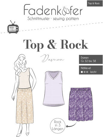 Fadenkäfer Schnitt "Top & Rock" für Damen