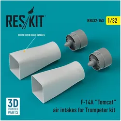 ResKit F-14A Tomcat air intakes for Trumpeter kit (3D Printed)
