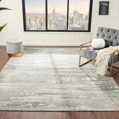 KALATY N Natori Serengeti Stroke Natural/White Abstract Area Rug