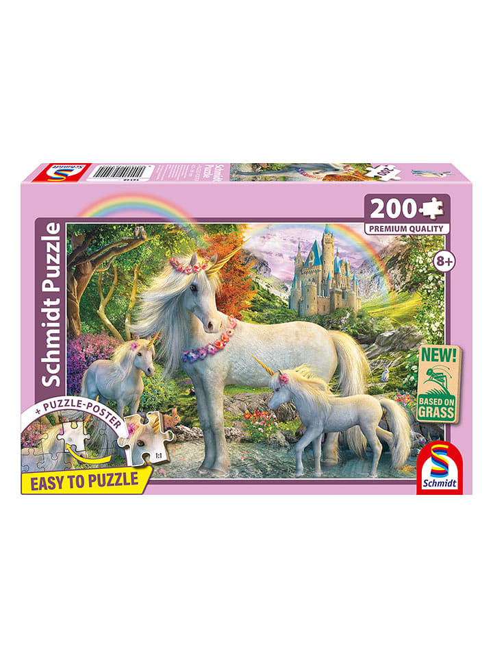 Schmidt Spiele 200tlg. Puzzle "Einhornstute mit zwei Fohlen" - ab 8 Jahren - onesize