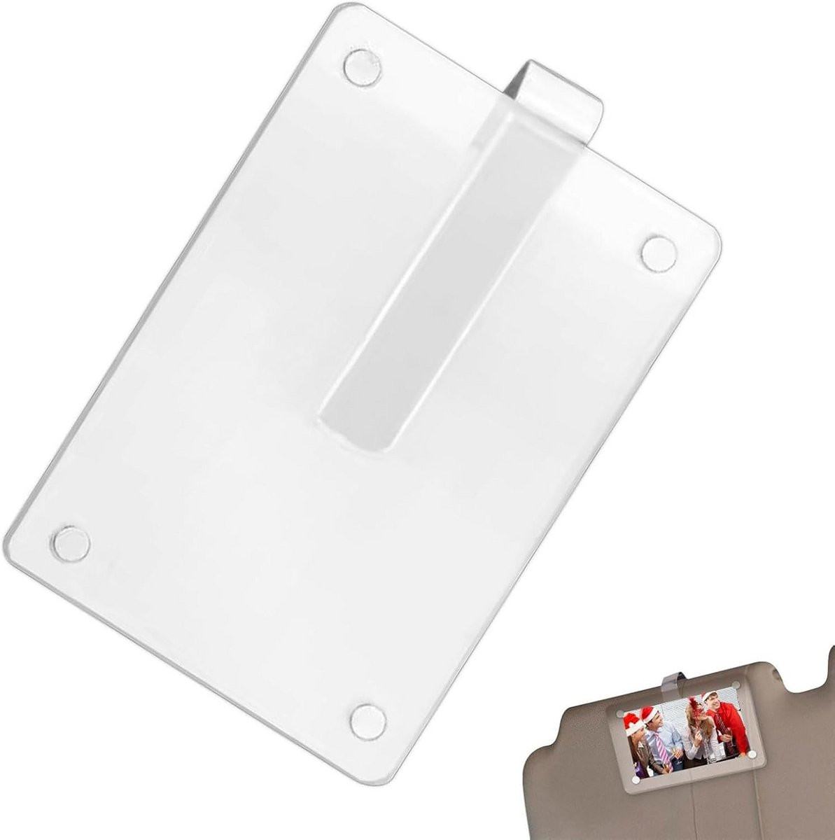 Magnetische Fotolijst voor Zonneklep in Auto - Set van 2 Acryl Clips