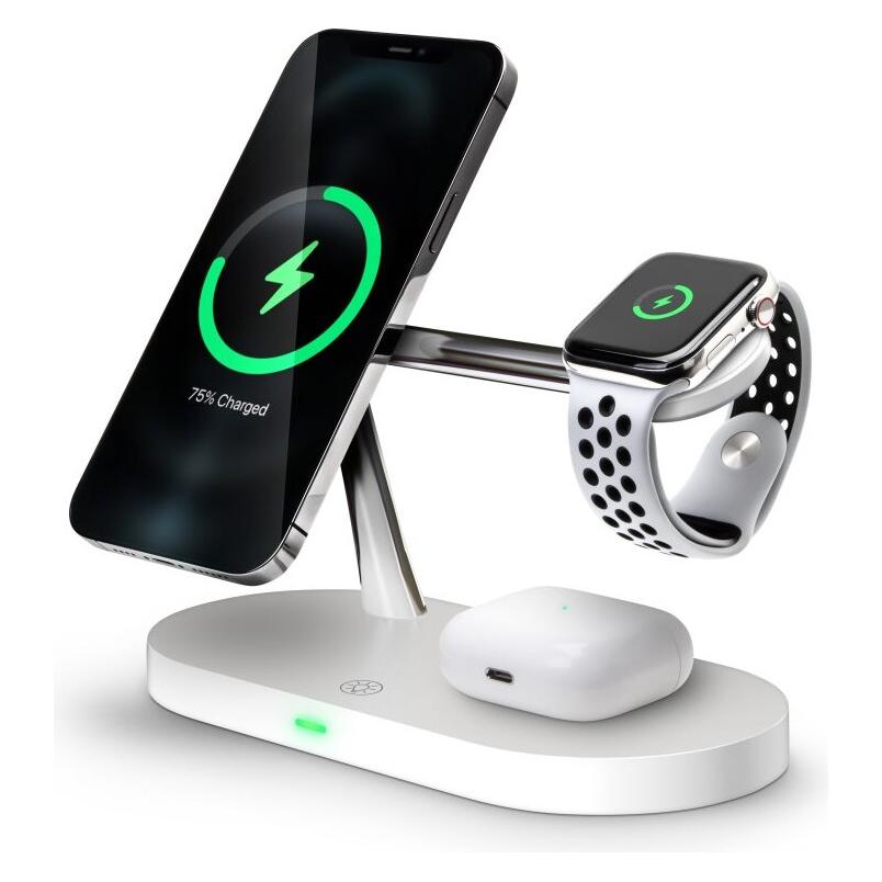 Connect IT MultiCharge 5v1 MagSafe bílá / Bezdrátová nabíječka / Fast Charge (CWC-9010-WH)
