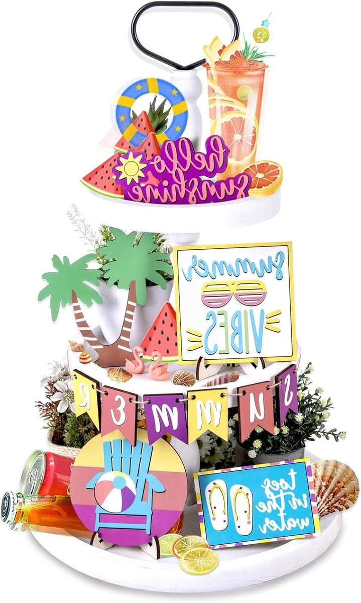 Set van 15 rustieke houten decoratieborden voor een zomerse sfeer
