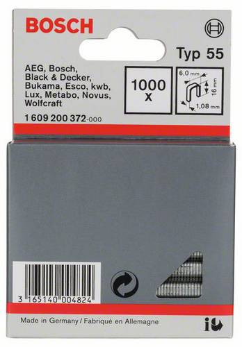 Bosch Accessories 1609200372 Schmalrückenklammern Typ 55 1000 St. Abmessungen (L x B) 16mm x 6mm