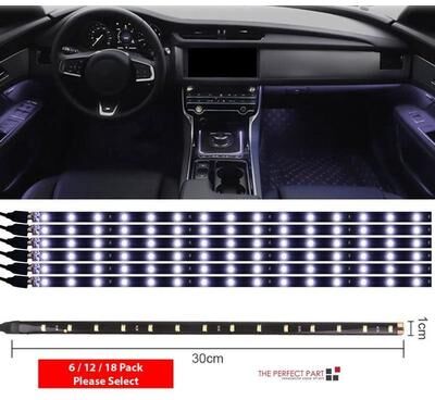 The Cart Load Waterproof Motor LED Strip Underbody Light, DC , For Car, Motorcycle Accessories white 18 Pack