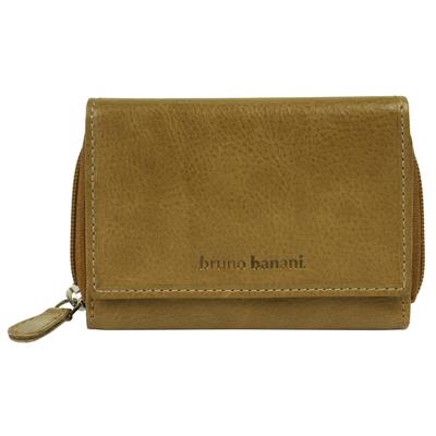 Geldbörse BRUNO BANANI "BRUNO BANANI Damen echt Leder", Damen, gelb, Leder, leicht glänzend, unifarben, Kleinlederwaren, echt Leder