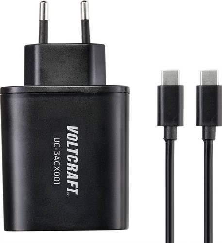 VOLTCRAFT UC-3ACX001 USB Ladegerät 38W 2x USB-A, 1x USB-C USB PD Schwarz Innenbereich