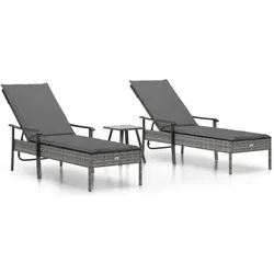 vidaXL, Liegestuhl, Valdener (2x Sonnenliege + Tisch) (198 cm)
