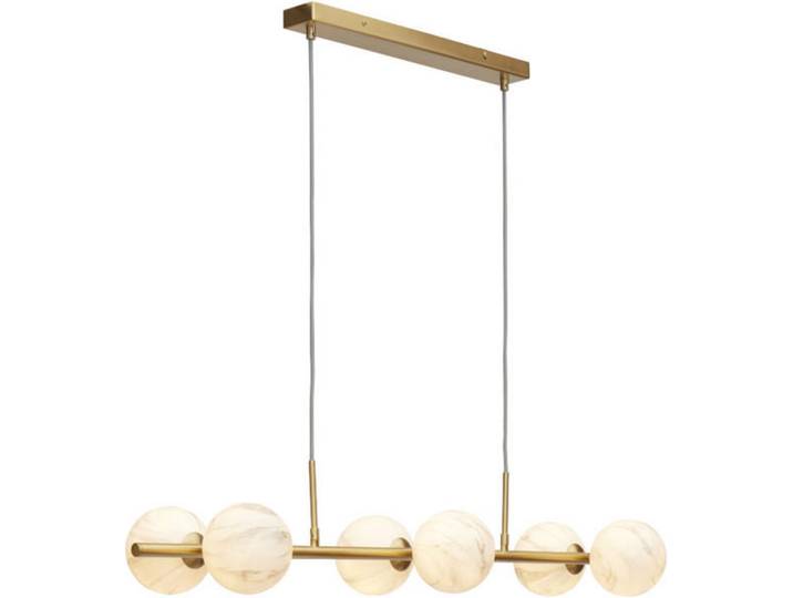 It's about Romi Hängeleuchte Carrara Globus, Weiß, Goldfarben, Metall, Glas, 105x30 cm, höhenverstellbar, Lampen & Leuchten, Innenbeleuchtung, Hängeleuchten, Pendelleuchten